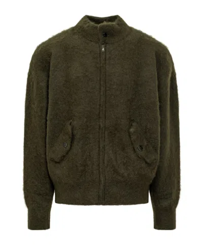 Laneus Brushed-effect Cardigan In Black