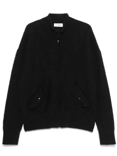 Laneus Brushed-effect Cardigan In Black