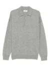 Laneus Brushed-finish Polo Sweater In Gray