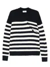 Laneus White And Blue Striped Cotton Polo Shirt In Black