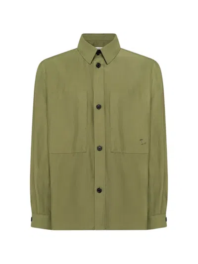 Laneus Hemdjacke Mit Aufgestickten Knöpfen In Green