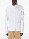 Laneus Buttoned Long-sleeve T-shirt In White