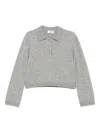 Laneus Buttoned Polo Top In Gray