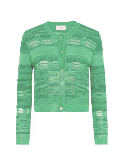 Laneus Button-fastening Cardigan In Green