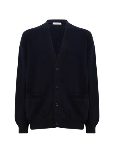 Laneus Button-fastening Knitted Cardigan In Blue