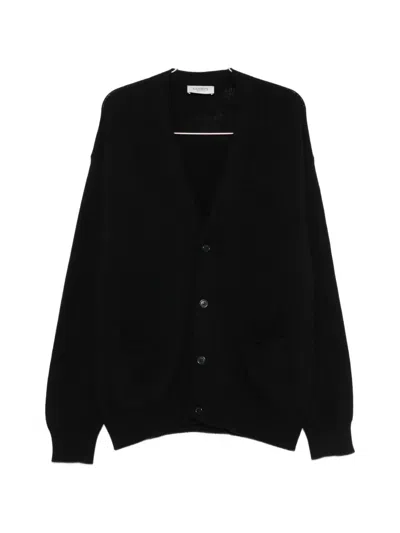 Laneus Button-up Knit Cardigan In Black