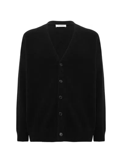 Laneus Button-up Knitted Cardigan In Black