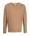 Laneus Maglione Girocollo Broken Braid Cammello In Nude
