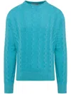 Laneus Cable-knit Jumper In Blue