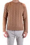 Laneus Cable Knit Sweater In Warm Camel Tone In Brown