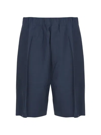Laneus Cancun Pleated Elasticated Shorts In Blue