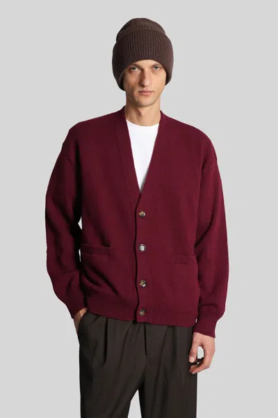 Laneus Cardigan In Burgundy