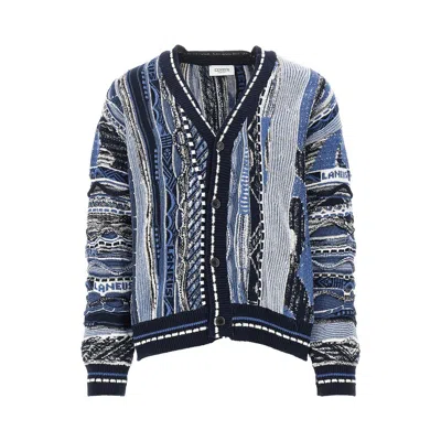 Laneus Cardigan In Maglia Jacquard In Multi