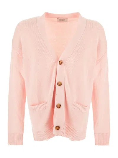 Laneus Long Sleeve Cardigan In Pink