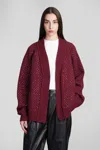 Laneus Perforated-design Cardigan In Red