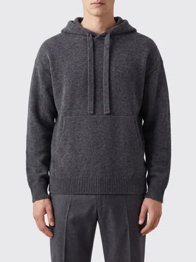 Laneus Cashmere And Silk Blend Hoodie With Pouch Pocket In Blue