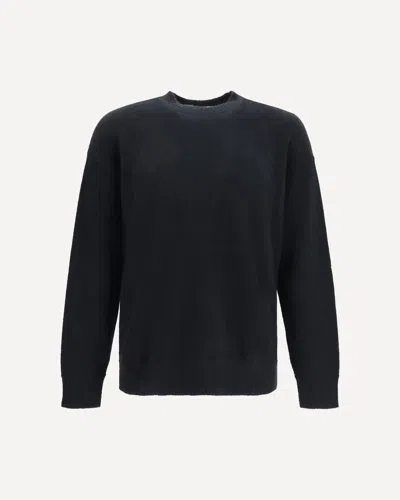 Laneus Cashmere And Silk Crewneck Sweater In Black