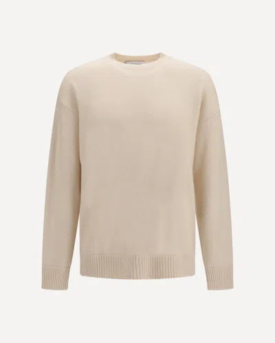 Laneus Cashmere And Silk Crewneck Sweater In Green