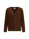 Laneus Button-up Knitted Cardigan In Brown