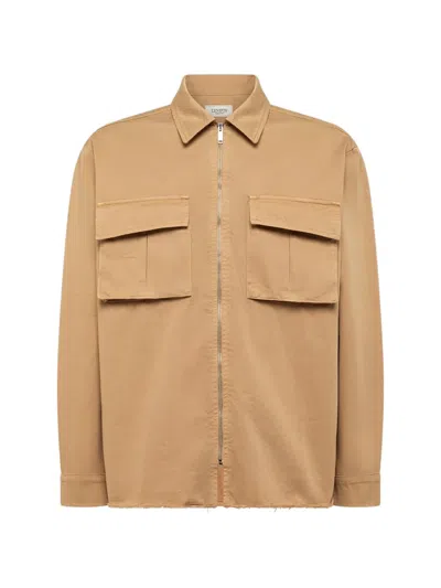 Laneus Chest-pocket Shirt In Brown