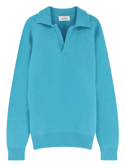 Laneus Classic-collar Sweater In Blue