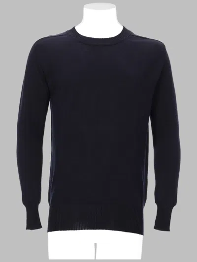 Laneus Classic Cotton-viscose Blend Sweater In Blue