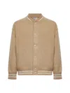 Laneus Knitted Bomber Jacket In Brown