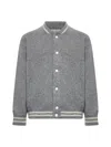 Laneus Knitted Bomber Jacket In Grey