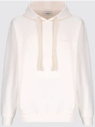 Laneus Cotton Boxy Hoodie In White
