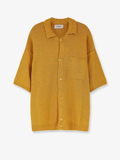 Laneus Cotton, Cashmere And Silk Blend Shirt In Yellow