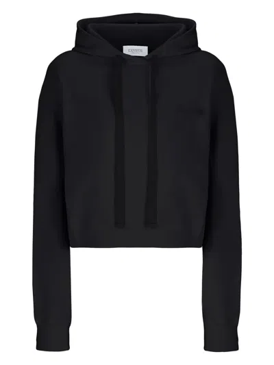 Laneus Cotton Hoodie In Black