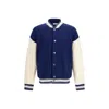 Laneus Knitted Bomber Jacket In Blue