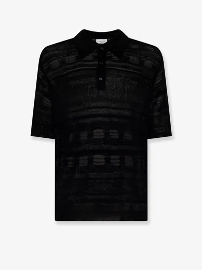 Laneus Cotton Polo Shirt In Black
