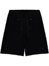 Laneus Pantaloncini A Maglia All'uncinetto Traforati In Black