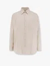 Laneus Cotton Striped Shirt In Beige