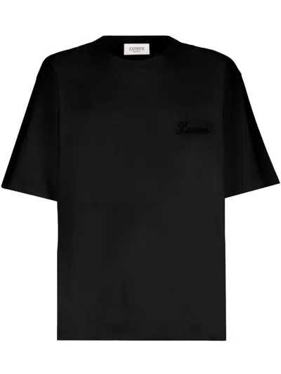 Laneus Cotton T-shirt In Black