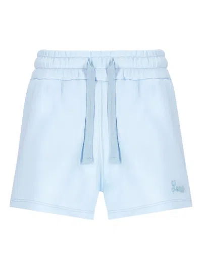 Laneus Cotton Track Shorts In Blue