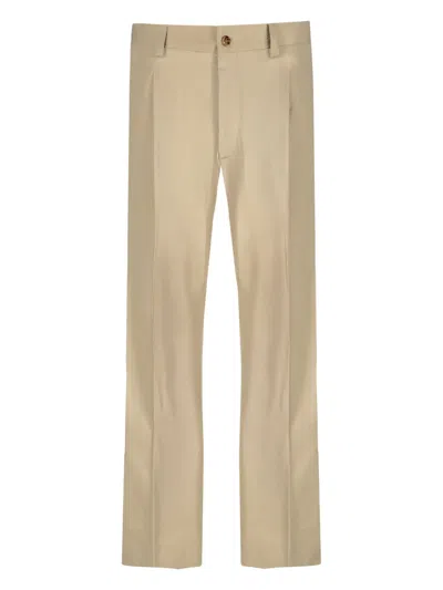 Laneus Cotton Trousers In Neutrals