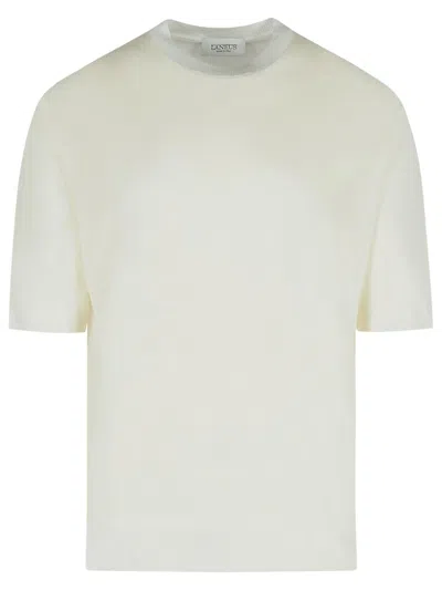 LANEUS LANEUS CREAM COTTON SWEATER