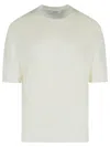 Laneus Cotton Sweater Short Sleeves In Beige