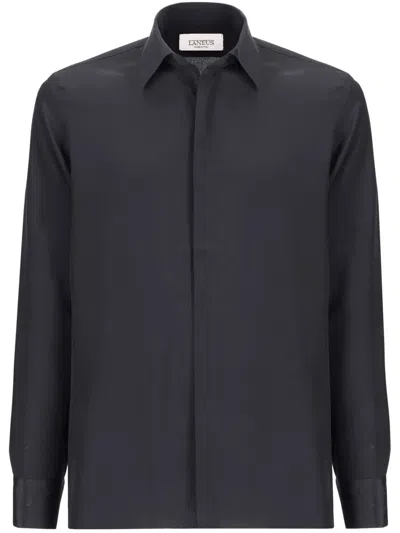 Laneus Crepe De Chine Shirt In Black