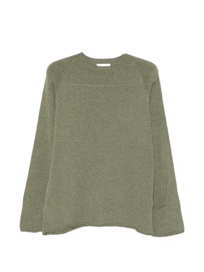 Laneus Crew-neck Long-sleeve Sweater In Green