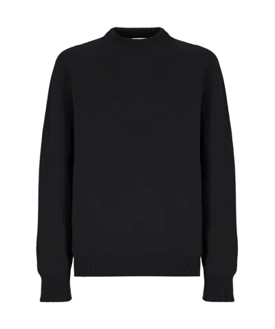Laneus Crew-neck Merino Jumper In Black