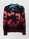 Laneus Pattern Intarsia-knit Ombré Jumper In Multi