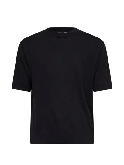 Laneus Crew Neck Short Sleeve T-shirt In Black