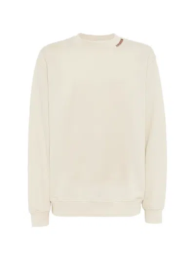Laneus Crew-neck Stitched Sweatshirt In Neutral