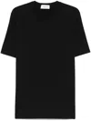 Laneus Black Cotton-blend Crew-neck T-shirt In Black