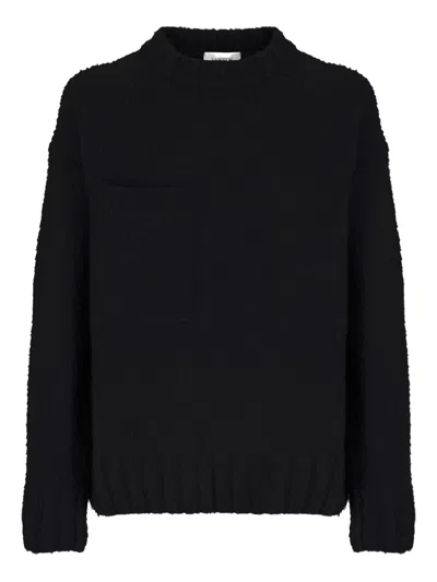 Laneus Crew-neck Wool Sweater In Black