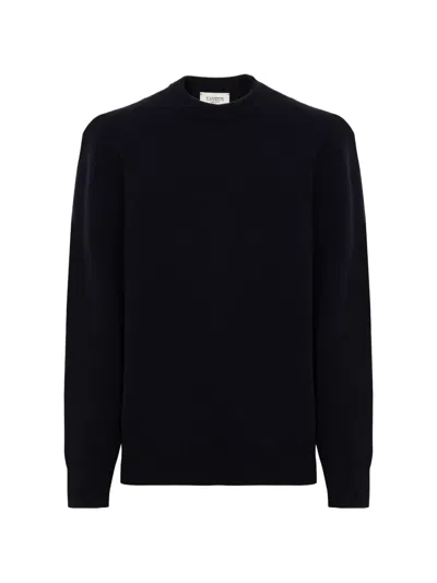 Laneus Crew-neck Knitted Sweater In Blue