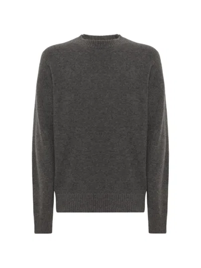 Laneus Crew-neck Knitted Sweater In Gray
